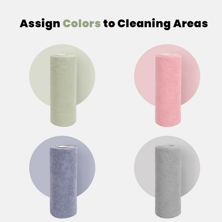 Microfiber Reusable Cleaning Cloth Roll (25x25cm · 20s/roll)